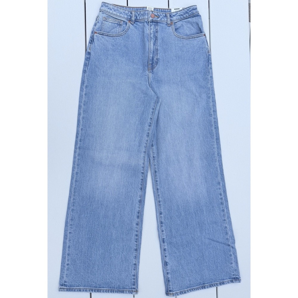 Victoria's Secret Denim by PINK High-Rise Straight Leg Jeans Light Blue 12 NWT